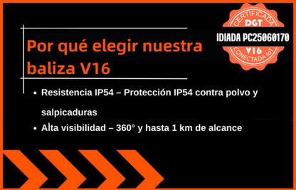 🔥ÚLTIMAS 6 HORAS🔥: 70% DE DESCUENTO⭐Luz de Emergencia V16 DGT 3.0 – Aprobada 2026, Magnética IP54 – Cumple con la Normativa 2026