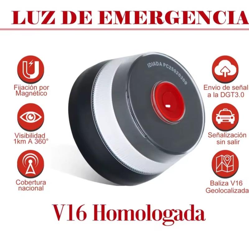 Baliza V16 | 2ª GENERACION Geolocalización DGT 3.0 | Luz Emergencia Coche Homologado DGT | SIM y Datos Pagados hasta 2038