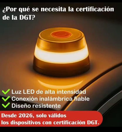 Baliza V16 | 2ª GENERACION Geolocalización DGT 3.0 | Luz Emergencia Coche Homologado DGT | SIM y Datos Pagados hasta 2038