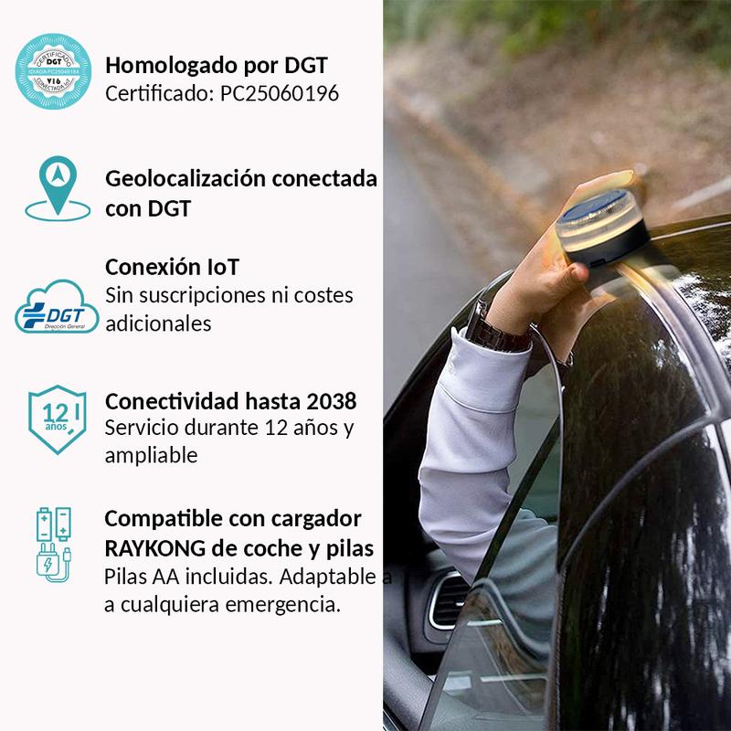 ⭐Recomendación de la DGT⭐ Baliza de Emergencia V16 3.0 – Aprobada para 2026, Magnética IP54 y conforme a la normativa vigente